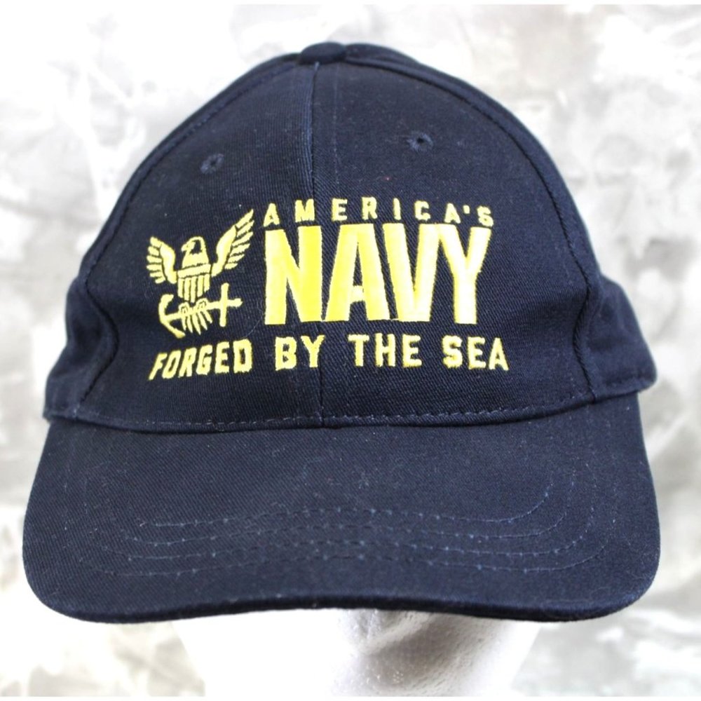 USA Made America’s Navy Forged By The Sea Ball Cap Adjustable Blue